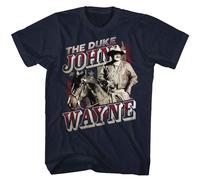 John Wayne The Duke T-Shirt Uomo Manica Corta Navy Cotone Crew Neck Preshrunk