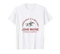 John Wayne True Grit Citazione guardando indietro in rosso Maglietta