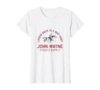 John Wayne True Grit Citazione Guardando Indietro in Rosso Maglietta, Donna, Bianco, XXL