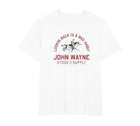 John Wayne True Grit Citazione Guardando Indietro in Rosso Maglietta, Uomo Taglie Grandi, Bianco, 3X Tall