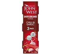 John West Infusioni Tonno Peperoncino & Aglio 3 x 60 g. Confezione singola multipack, proteine naturali