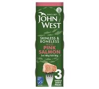 John West Salmone rosa selvatico senza pelle e disossato, 3 x 80 g