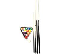 John West, set da biliardo per principianti, con palline e triangolo, 4 stecche (145, 122 + 92)