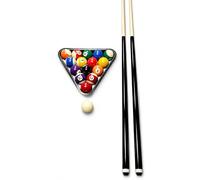 John West Set per principianti da biliardo con 2 stecche, palline da 57 mm, triangolo