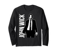 John Wick Black and White Outline Action Movie Maglia a Manica