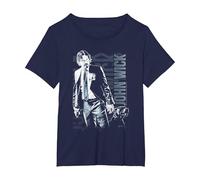 John Wick Distressed Photo with Dog Action Movie Maglietta, Donna Plus-Size, Navy, 5X