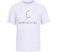 Johniel Alfred Hitchcock Silhouette Graphic T-Camicie e T-Shirt Unisex Streetwear Printed Short Sleeve Tee Camicie e T-Shirt White(X-Large)