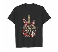 Johniel ANASER Van-Halen-Guitar-Concert T-Shirt Black Funny Cotton Retro 90s Black L.JPG.JPG Black S