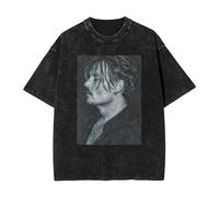 Johnny Actor Depp, maglietta vintage con stampa a girocollo, maglietta a maniche corte per uomo e donna, 5 taglie, Nero , XL