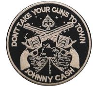 Johnny Cash Patch Dont Take Your Guns Ufficiale Ufficiale Woven Sew On76 X 76Mm Size Accessory Size
