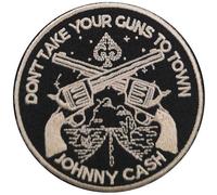Johnny Cash Patch Dont Take Your Guns Ufficiale Ufficiale Woven Sew On76 X 76Mm Size One Size