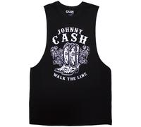 Johnny Cash Walk The Line Boots Sleeveless autorizzato Uomo maglietta