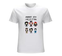 Johnny Depp T Shirt The Johnny Depp Collection T-Shirt Tee Shirt Short-Sleeve Funny Men Tshirt Whites White S