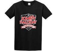 Johnny Hallyday Rip Music Rock Black Cotton Tshirt Mens