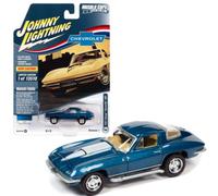Johnny Lightning 1/64 1967 Chevrolet Corvette Marina Blu W/Bianco Stinger