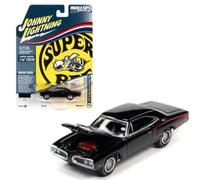 Johnny Lightning 1/64 1970 Dodge Super Bee (Gloss Nero W/Rosso C Righe) Nuovo