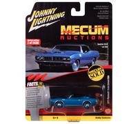 Johnny Lightning 1:64 Mecum Auctions 1971 Plymouth Cuda Cabriolet Blu-JLSP375