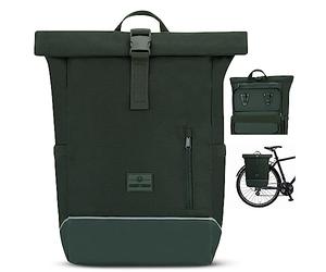 Johnny Urban Borsa per Bicicletta - Robin Medium Bike - 2 in 1 Borse Posteriori Bici Zaino Roll Top con Scomparto per Laptop da 16 Pollici - Accessori Cestino - Impermeabile
