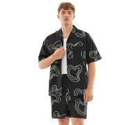Johnny Urban Camicia a Maniche Corte Uomo Nero - Spencer - Camicia Oversize con Stampa - Casual Shirt per Estate, Spiaggia, Festival - 100% Cotone - Abbigliamento Leggero e Sportivo