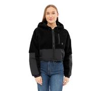 Johnny Urban Giacca in Pile Teddy Corta Donna e Uomo Nero - Carey - Giacca Invernale Sherpa Unisex per l'Autunno e l'Inverno - Giubbotto Teddy con Cappuccio - Felpa Calda con Zip