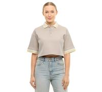Johnny Urban Maglia Donna a Maniche Corte Beige - Abbie - Polo Maglietta Corta in Cotone e Poliestere - Oversized Crop Top - Tessuto Pesante