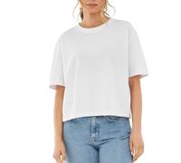 Johnny Urban Maglietta Donna e Uomo Bianco - Zoey - Crop Top di Cotone - Heavy Basic T Shirt Estivi - Collo Aderente - Classic Abbigliamento