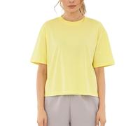 Johnny Urban Maglietta Donna e Uomo Giallo - Zoey - Crop Top di Cotone - Heavy Basic T Shirt Estivi - Collo Aderente - Classic Abbigliamento