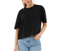 Johnny Urban Maglietta Donna e Uomo - Zoey - Crop Top di Cotone - Heavy Basic T Shirt Estivi - Collo Aderente - Classic Abbigliamento