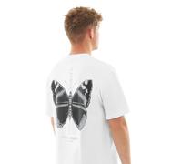 Johnny Urban Oversized T-Shirt Uomo & Donna Bianco - Sammy Chrome Butterfly - Heavy Basic T-Shirt Oversize - Maglietta a Mezza Manica Unisex - 100% Cotone - Stampa di Farfalle