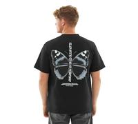 Johnny Urban Oversized T-Shirt Uomo & Donna Nero - Sammy Chrome Butterfly - Heavy Basic T-Shirt Oversize - Maglietta a Mezza Manica Unisex - 100% Cotone - Stampa di Farfalle