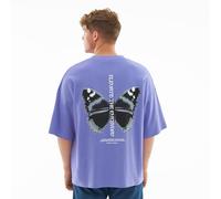 Johnny Urban Oversized T-Shirt Uomo & Donna Viola - Sammy Chrome Butterfly - Heavy Basic T-Shirt Oversize - Maglietta a Mezza Manica Unisex - 100% Cotone - Stampa di Farfalle