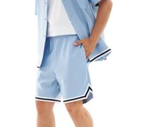 Johnny Urban Pantaloncini da Uomo Blu - Parker - Casual Shorts con Coulisse - 260 gsm Peso del Tessuto - Pantaloncini da Basket con Tasche - Vita Elasticizzata - Pantaloni Sportivi in Tessuto