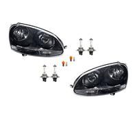 Johns Fari alogeni adatti per VW Golf 5 Set cromo nero Lampadina Lin Re