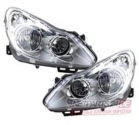 Johns Fari alogeni HSW adatti per Opel Corsa D 06-10 Set L R. Cornice cromata.