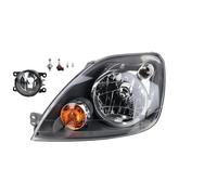 Johns, Faro alogeno anteriore principale adatto per Ford Fiesta 02 10/05-09/08 H4 sinistro + fendinebbia + lampadina