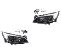 Johns, Set di fari alogeni anteriori adatti per Opel Astra J 12/2009-08/2012 H7 H7 sinistra e destra + fendinebbia + lampadina