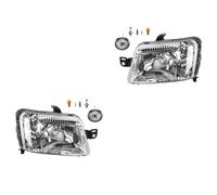 Johns, Set di fari anteriori adatti per Fiat Panda 169 08/2009 - H4 sinistra e destra nuovo + fendinebbia + lampadina