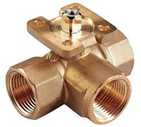 Johnson Controls Le valvole a sfera a tre vie del collegamento dell'estremità filettate NPT dell'acciaio inossidabile di VG1845AD, 1,2 porto del Cv, 1/2" dimensione