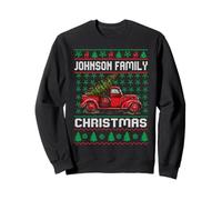Johnson Family Ugly Christmas Sweater Red Truck Funny Xmas Felpa