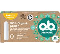 o.b. Assorbenti Interni Organic Normal 100% Cottone Biologico, Assorbenti facili da applicare e rimuovere, Assorbenti cotone certificato per flusso normale, 1 confezione da 16 tamponi
