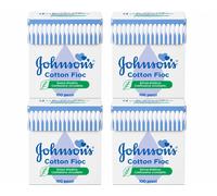 Johnson’s Baby Cotton Fioc 100 Pz x4 Confezioni Bastoncini Cotone
