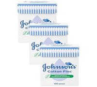 Johnson's Baby, Baby Bastoncini Morbidissimi, Cotone - 100 Pezzi (Confezione da 3)
