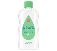 Johnson's Baby Olio Aloe Vera, Olio corpo idratante pelli delicate, Olio neonato con Aloe Vera per il massaggio quotidiano, Olio Johnson's Baby Oil per bambini e adulti senza coloranti e alcol, 300 ml