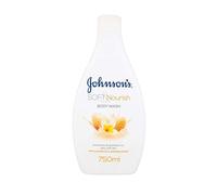 Johnson's Soft & Nourish Bagnoschiuma Lenitivo Con Olio di Mandorle, 750 ml | Bagnodoccia nutriente, delicato e idratante, Per tutti i tipi di pelle, Aroma di Gelsomino, Dona sollievo ai tuoi sensi