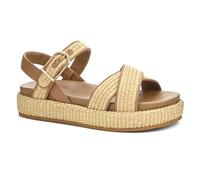 Johnston & Murphy Sandali donna Carli Cross-band, Nappa Raffia/Cognac Naturale, 37 EU