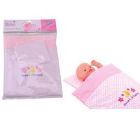 JohnToy 27537 Baby Rose Dolls Blanket and Pillow Set, Solid, pink