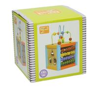 Johntoy cubo attività in legno giocattoli 5 in 1 con spirale