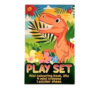 Johntoy set libro da colorare dinosauro con pastelli a cera e adesivi - giocattolo creativo