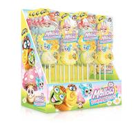 JohnyBee Mallow Summer Bugs - Spiedini di Marshmallow Colorati a Forma di Insetti Estivi - Espositore da 24 Pezzi - Dolce Divertente per Bambini