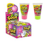JohnyBee Sour Bubble Squezee Bubble Gum in Tubetti da Spremere Gusto Fruttato Espositore da gr.30x24